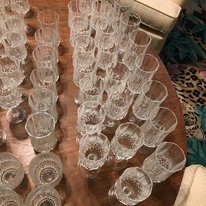 5 pieces per set.  Cristal D’Arques, Longchamps.